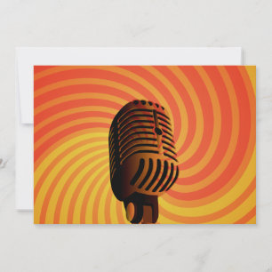 Retro Microphone custom invitations