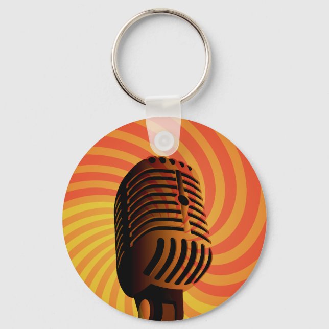 Retro Microphone custom key chain (Front)