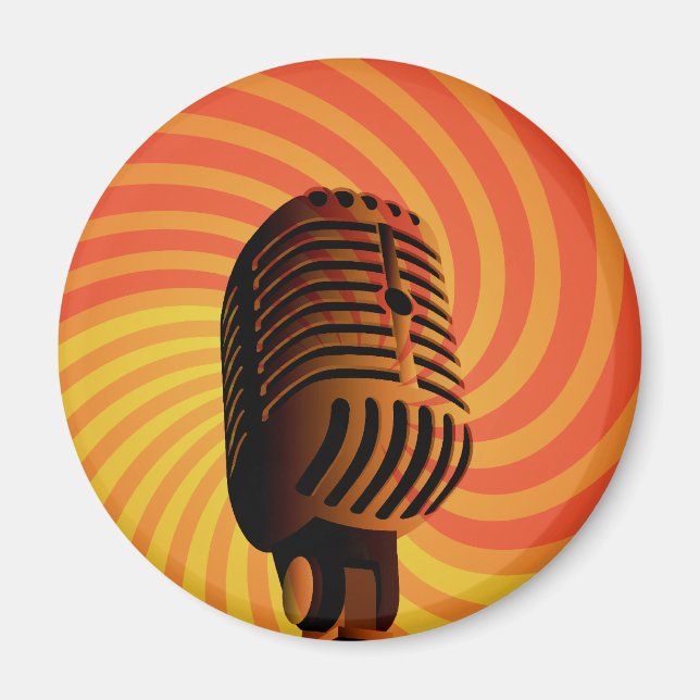 Retro Microphone custom magnet (Front)