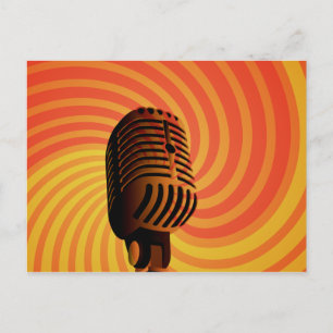 Retro Microphone custom postcard