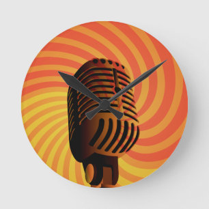 Retro Microphone custom wall clock