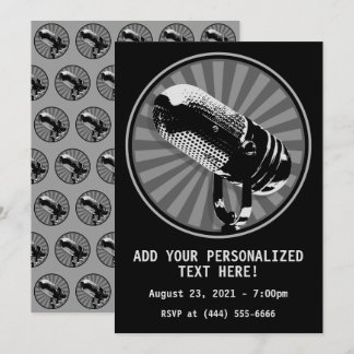 Retro Microphone Graphic Invitation