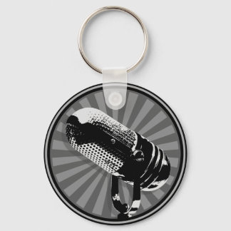 Retro Microphone Graphic Key Ring