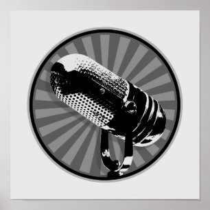 Retro Microphone Graphic Poster