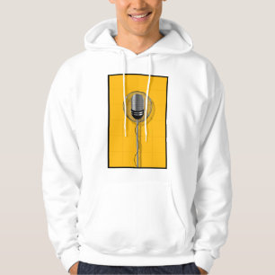 Retro Microphone on Bold Yellow Hoodie