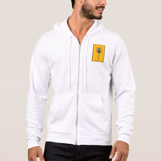 Retro Microphone on Bold Yellow Hoodie (Front)