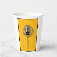 Retro Microphone on Bold Yellow