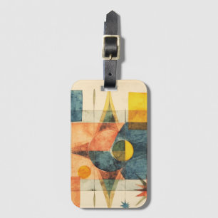 Retro Mid Century Atomic Geometric Pattern Luggage Tag
