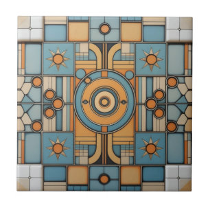 Retro Mid Century Atomic Geometric Pattern Tile