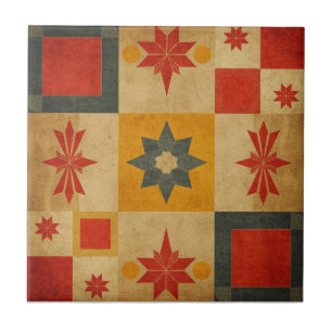 Retro Mid Century Atomic Geometric Pattern Tile