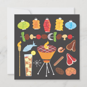 Retro Mid-Century Barbecue Party Invitation