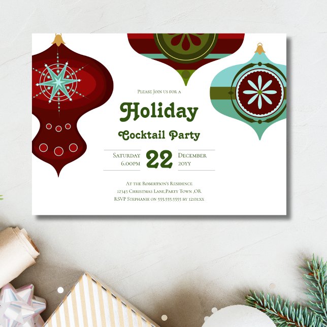 Retro Mid Century Christmas Cocktail Party  Invitation (Creator Uploaded)