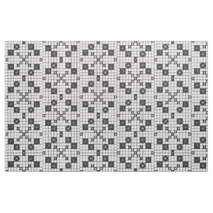 Retro Mid Century Crossword Puzzle Fabric