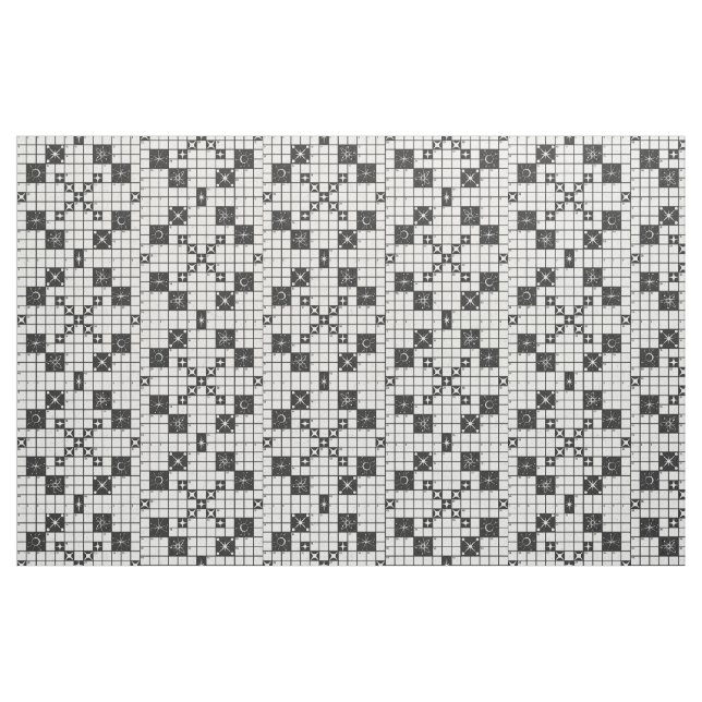 Retro Mid Century Crossword Puzzle Fabric (Fat Quarter)