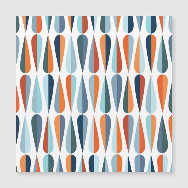 Retro mid-century, drop shapes pattern. (Front)