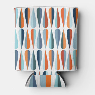 Retro mid-century, drop shapes pattern. can cooler