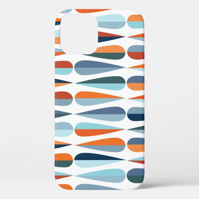Retro mid-century, drop shapes pattern. Case-Mate iPhone case (Back)