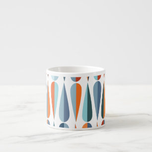 Retro mid-century, drop shapes pattern. espresso cup