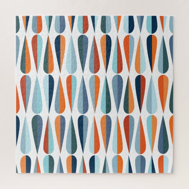 Retro mid-century, drop shapes pattern. jigsaw puzzle (Vertical)