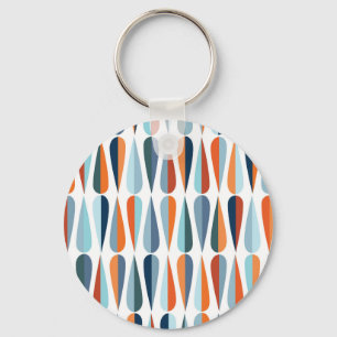 Retro mid-century, drop shapes pattern. key ring