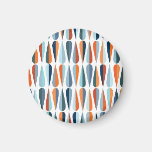Retro mid-century, drop shapes pattern. magnet