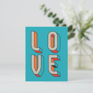 Retro Mid Century Geometric Love Valentine Card