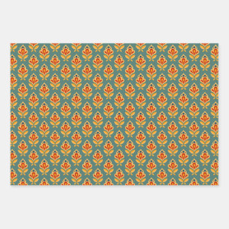 Retro Mid- Century Geometric Print Patterned Wrapp Wrapping Paper Sheet