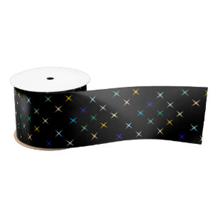 Retro Mid Century Geometric Stars Art Design Satin Ribbon