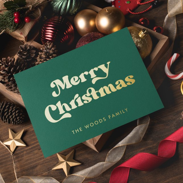 Retro Mid Century Green Merry Christmas (Creator Uploaded)