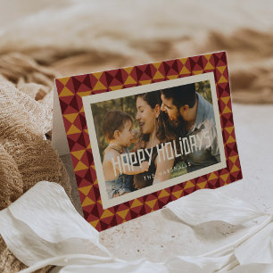 Retro Mid Century Happy Holidays Photo Holiday Card