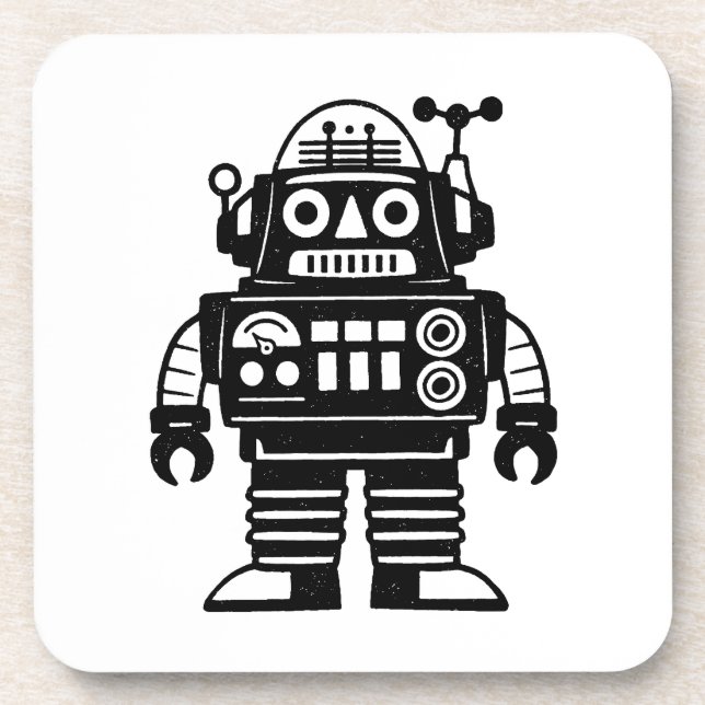 Retro Mid Century Inspired Robot Coaster (Front)