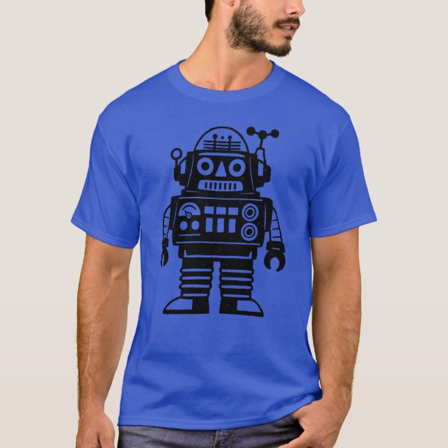 Retro Mid Century Inspired Robot T-Shirt (Front)