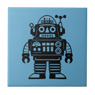 Retro Mid Century Inspired Robot Tile
