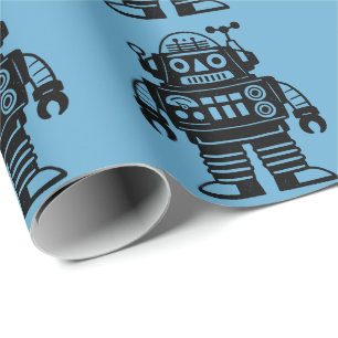 Retro Mid Century Inspired Robot Wrapping Paper