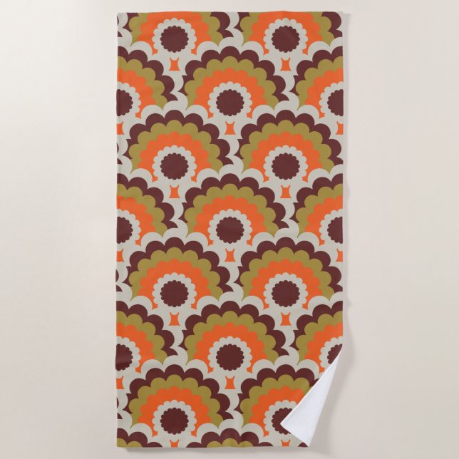 Retro Mid century Mod  Beach Towel (Front)