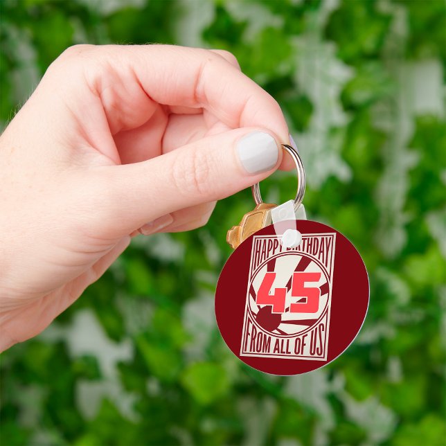 Retro Mid-Century Modern 45th Birthday Key Ring (Creator Uploaded)