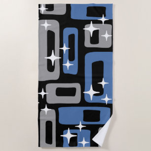 Retro Mid Century Modern Abstract Beach Towel