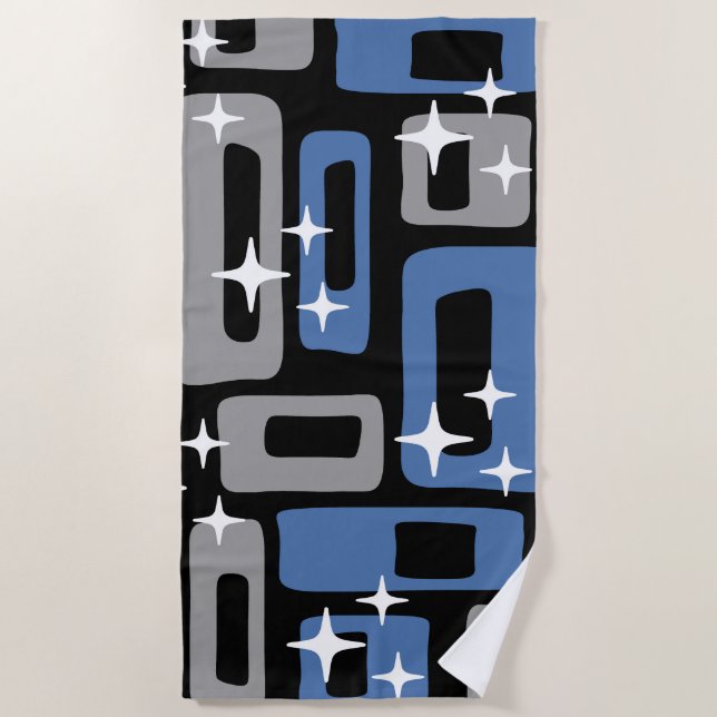 Retro Mid Century Modern Abstract Beach Towel (Front)