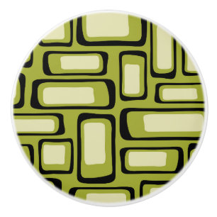 Retro Mid Century Modern Abstract Ceramic Knob