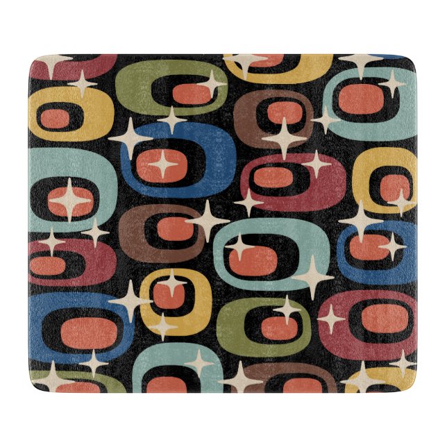 Retro Mid Century Modern Abstract Cutting Board (Front)