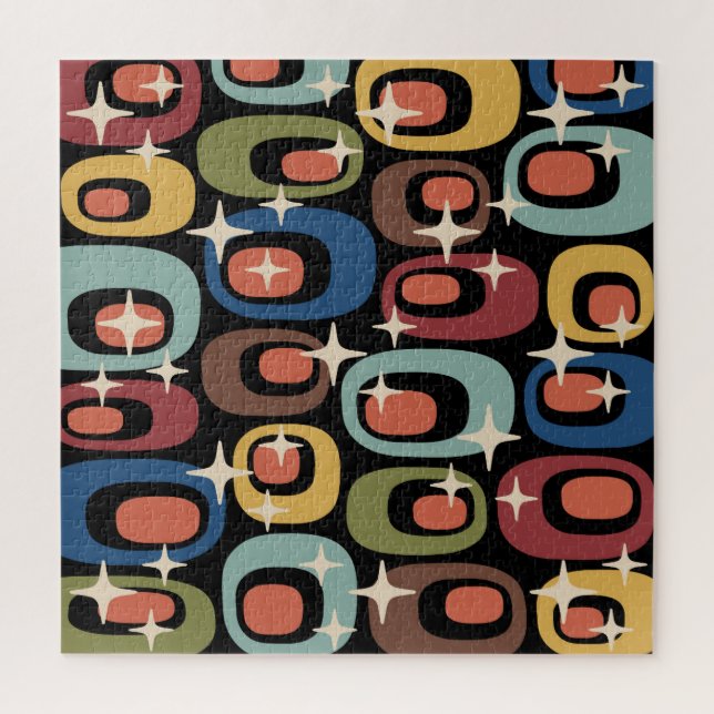 Retro Mid Century Modern Abstract Jigsaw Puzzle (Vertical)