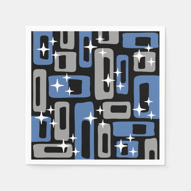Retro Mid Century Modern Abstract Napkin (Front)