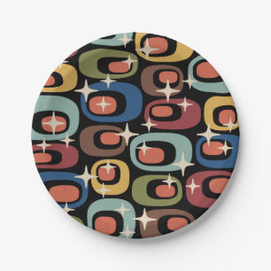 Retro Mid Century Modern Abstract Paper Plate