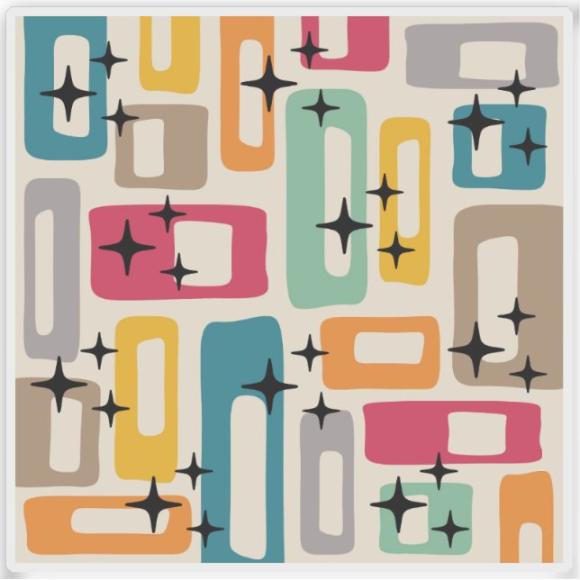 Retro Mid Century Modern Abstract Pattern (Front)