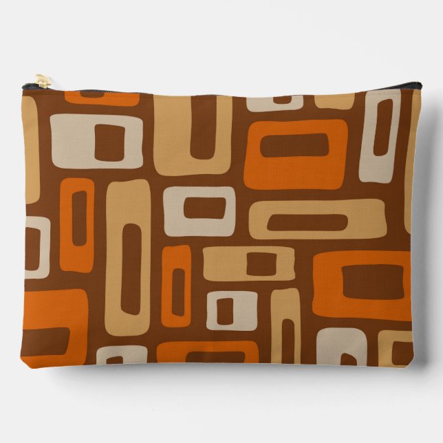 Retro Mid Century Modern Abstract Pattern Accessory Pouch (Front)