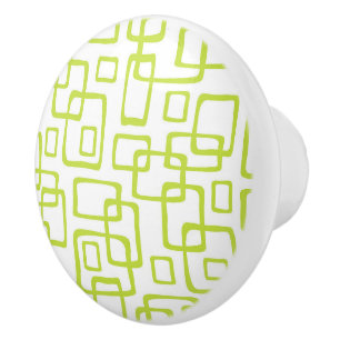 Retro Mid Century Modern Abstract Pattern Ceramic Knob