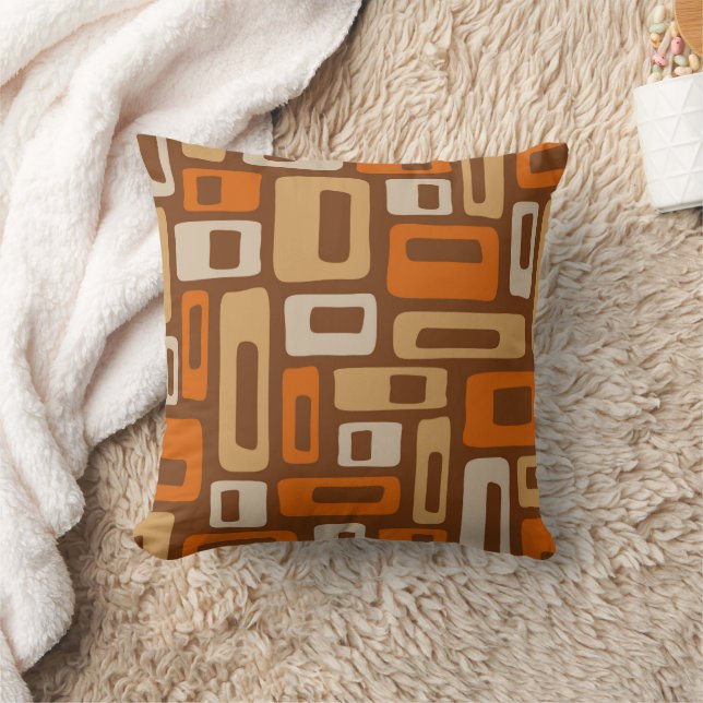 Retro Mid Century Modern Abstract Pattern Cushion (Blanket)