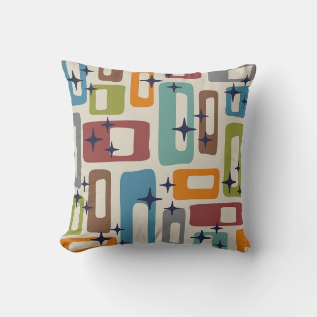 Retro Mid Century Modern Abstract Pattern Cushion (Front)