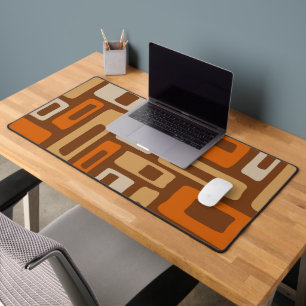 Retro Mid Century Modern Abstract Pattern Desk Mat