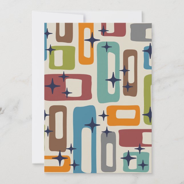 Retro Mid Century Modern Abstract Pattern Invitation (Front)